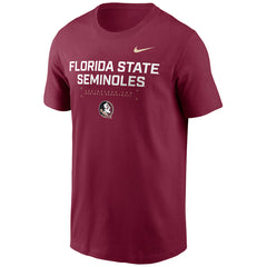 Nike Men's Florida State Seminoles/Seminole Logo Basketball Design Dri-fit Cotton Short Sleeve T-shirt - Garnet