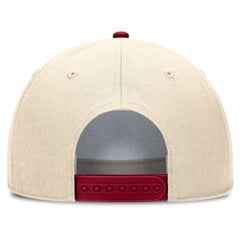 Nike Men's Vault Seminole Logo Adjustable Rise Vintage Structured Hat - Natural/Crimson
