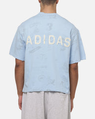 Adidas Vintage All Over Print T-Shirt Light Blue