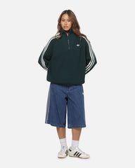 Adidas Women's Funnel Neck Quarter Zip Sweatshirt Green