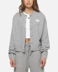Adidas Women's Essentials Knit Cardigan Medium Grey Heather