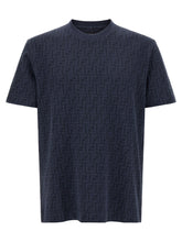 Fendi Logo-Embroidered Cotton Piqué T-Shirt — Navy