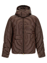 Casablanca Diamond Monogram Quilted Down Jacket — Brown