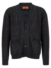 Missoni Chevron-Textured Viscose Wool Cardigan — Black