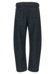 Lemaire Twisted Belted Cotton Denim Jeans — Blue