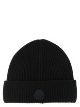 Moncler MO339769BM Virgin Wool & Cashmere Ribbed Beanie — Black