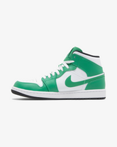 NIKE AIR JORDAN1 MID WHITE LUCKY GREEN
