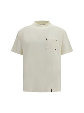 Palm Angels Ribbed Crew Neck with Chest Pocket T-Shirt — White