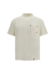 Palm Angels Ribbed Crew Neck with Chest Pocket T-Shirt — White