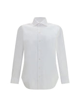Finamore Tailored Pinpoint Cotton Shirt — White