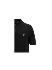 Prada Virgin Wool Polo Shirt — Black