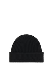 Burberry 8103340 Ribbed Merino Wool Beanie — Black