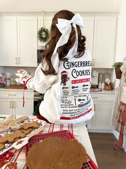 Gingerbread Recipe Embroidered Crewneck Cream