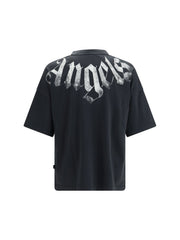 Palm Angels Big Neck Logo Print T-Shirt — Black