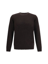 Brooksfield Fleece Wool Crewneck Sweater — Brown