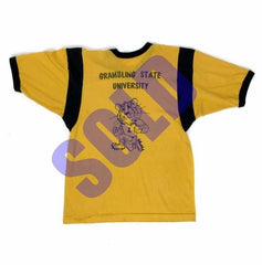 Grambling State University 70's Thin Cut & Sew Ringer Poly Blend Tee