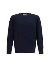 Brooksfield Fleece Wool Crewneck Sweater — Navy