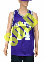 Charlotte Hornets Anthony Mason Champion Jersey Size 48