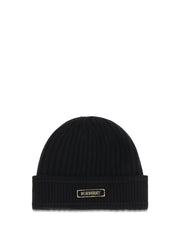 Burberry 8103340 Ribbed Merino Wool Beanie — Black