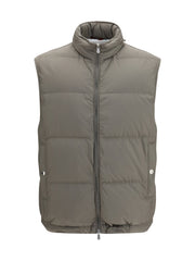 Brunello Cucinelli Quilted Padded Gilet — Gray