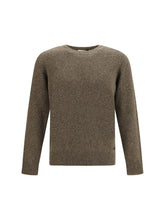 Brooksfield Double-Yarn Fleece Wool Sweater — Brown