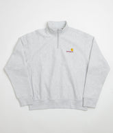Carhartt Half Zip American Script Sweatshirt - Ash Heather