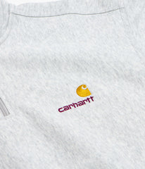 Carhartt Half Zip American Script Sweatshirt - Ash Heather