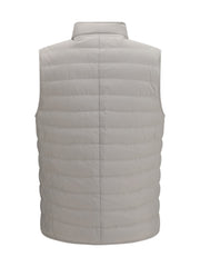 Brunello Cucinelli Padded Quilted Gilet — Gray