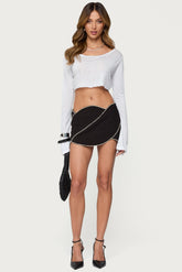 Abstract Rhinestone Mini Skort