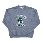Michigan State University 80's Flocked Tri-Blend Russell Crew Sweatshirt XL