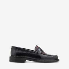 Yardee Two-Tone Moccasin Loafer Navy | Brown