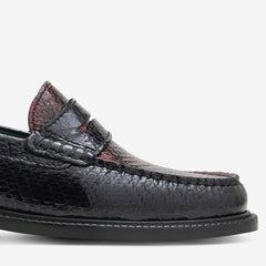 Yardee Two-Tone Moccasin Loafer Navy | Brown