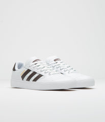 Adidas Busenitz Vulc II Shoes - FTWR White / Aurora Coffee / Gold Metallic