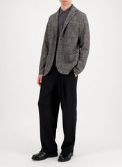 Harris Wharf Prince of Wales Check Wool Blazer — Gray