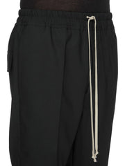 Rick Owens Drawstring Wool Trousers — Black