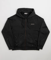 Carhartt Hooded Painter Jacket - Black Destroy Wash / Splatter
