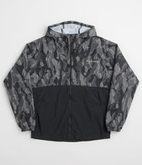 Columbia Spire Valley Printed Windbreaker Jacket - Black Treebark / Black