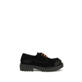 Prada Suede Lace-Up Loafer — Black