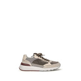 Brunello Cucinelli Calf Leather Chunky Sneaker — Gray