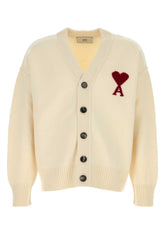 AMI Paris Felted Cardigan — Beige