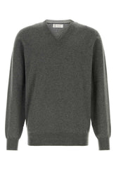Brunello Cucinelli Neck Sweater — Gray