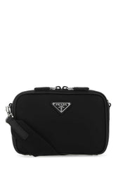 Prada Leather and Nylon Crossbody Bag — Black