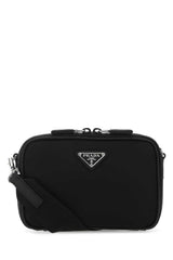 Prada Leather and Nylon Crossbody Bag — Black