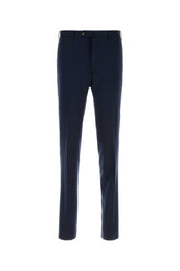 Pt Torino Cotton-Silk Blend Trousers — Navy