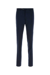 Pt Torino Cotton-Silk Blend Trousers — Navy