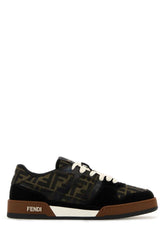 Fendi Logo Jacquard Colorblock Sneaker — Black