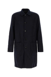 Etro Wool Blend Reversible Coat — Navy