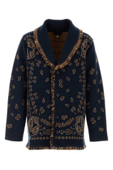 Alanui Jacquard Cardigan — Navy