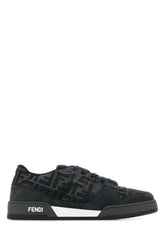 Fendi Logo-Jacquard Low-Top Sneaker — Black