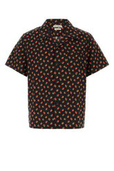 JW Anderson Floral-Print Poplin Shirt — Black